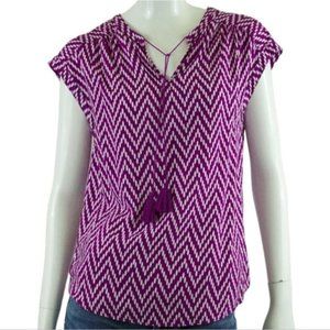 Blouse St John's Bay Tunic Top Shirt Cap Sleeves Women's WOMAN'S Large Petite